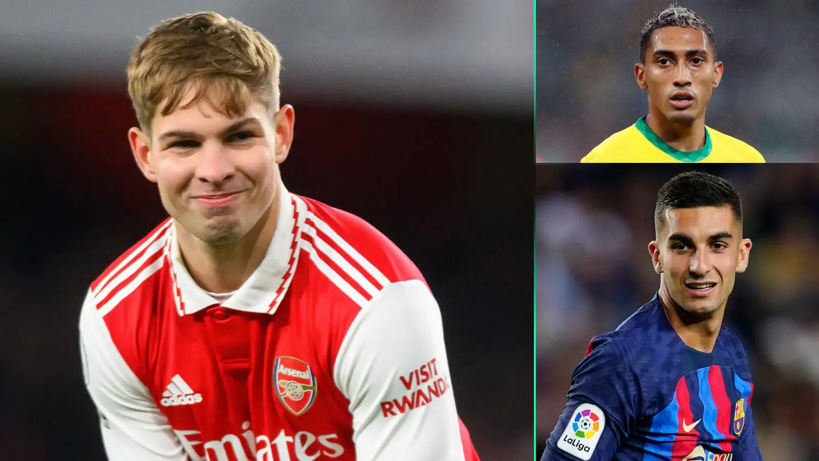 Arsenal Emile Smith Rowe, Brazil Raphinha, Barcelona Ferran Torres