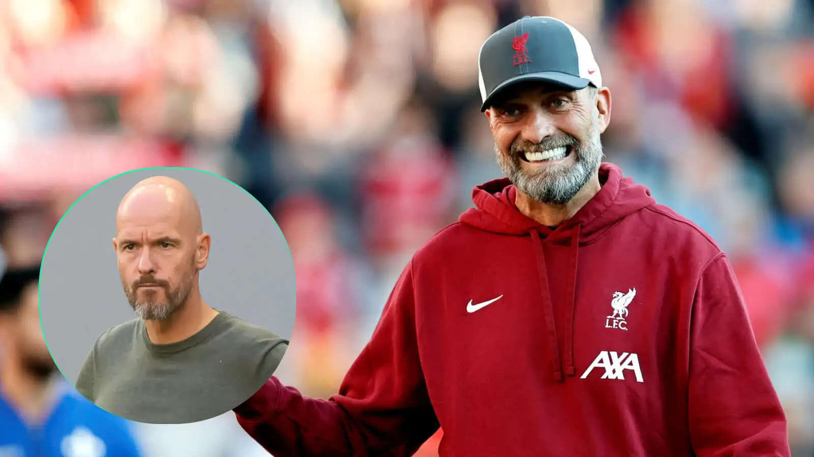 Liverpool manager Jurgen Klopp and Man Utd manager Erik ten Hag