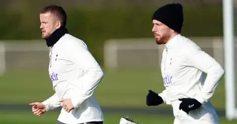 Tottenham Hotspur's Eric Dier and Pierre-Emile Hojbjerg (right) during a training sessio