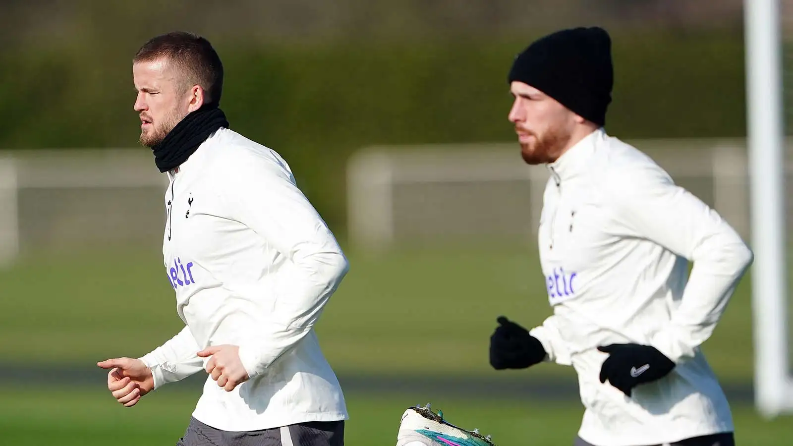 Tottenham Hotspur's Eric Dier and Pierre-Emile Hojbjerg (right) during a training sessio