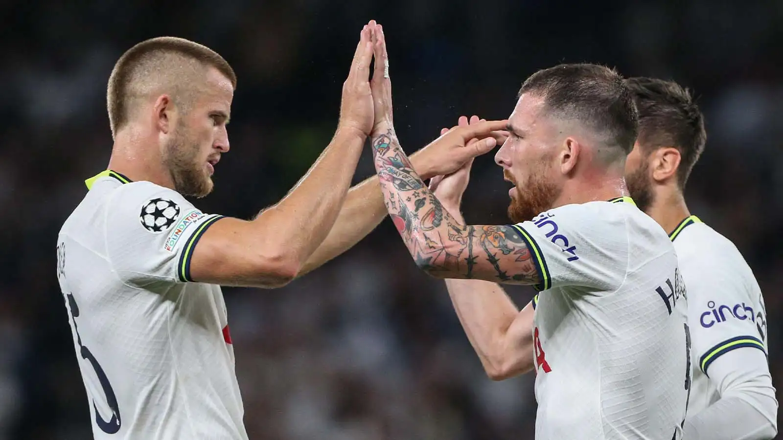 Eric Dier and Pierre-Emile Højbjerg of Tottenham