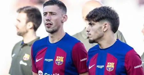 Clement Lenglet and Ez Abde lining up for Barcelona