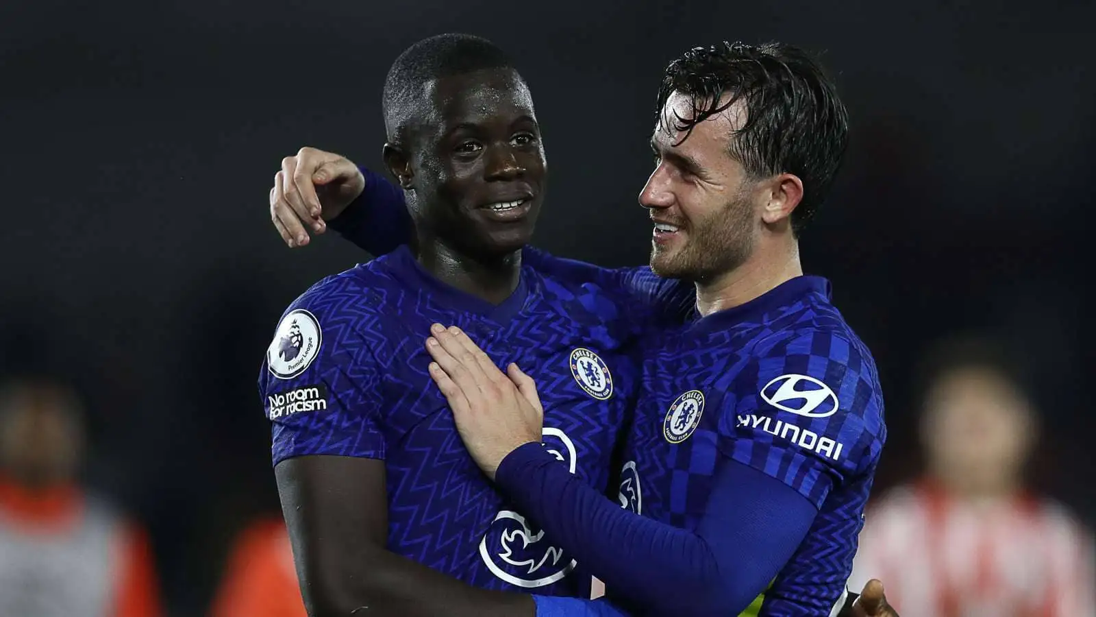 Malang Sarr with Ben Chilwell after a Chelsea match