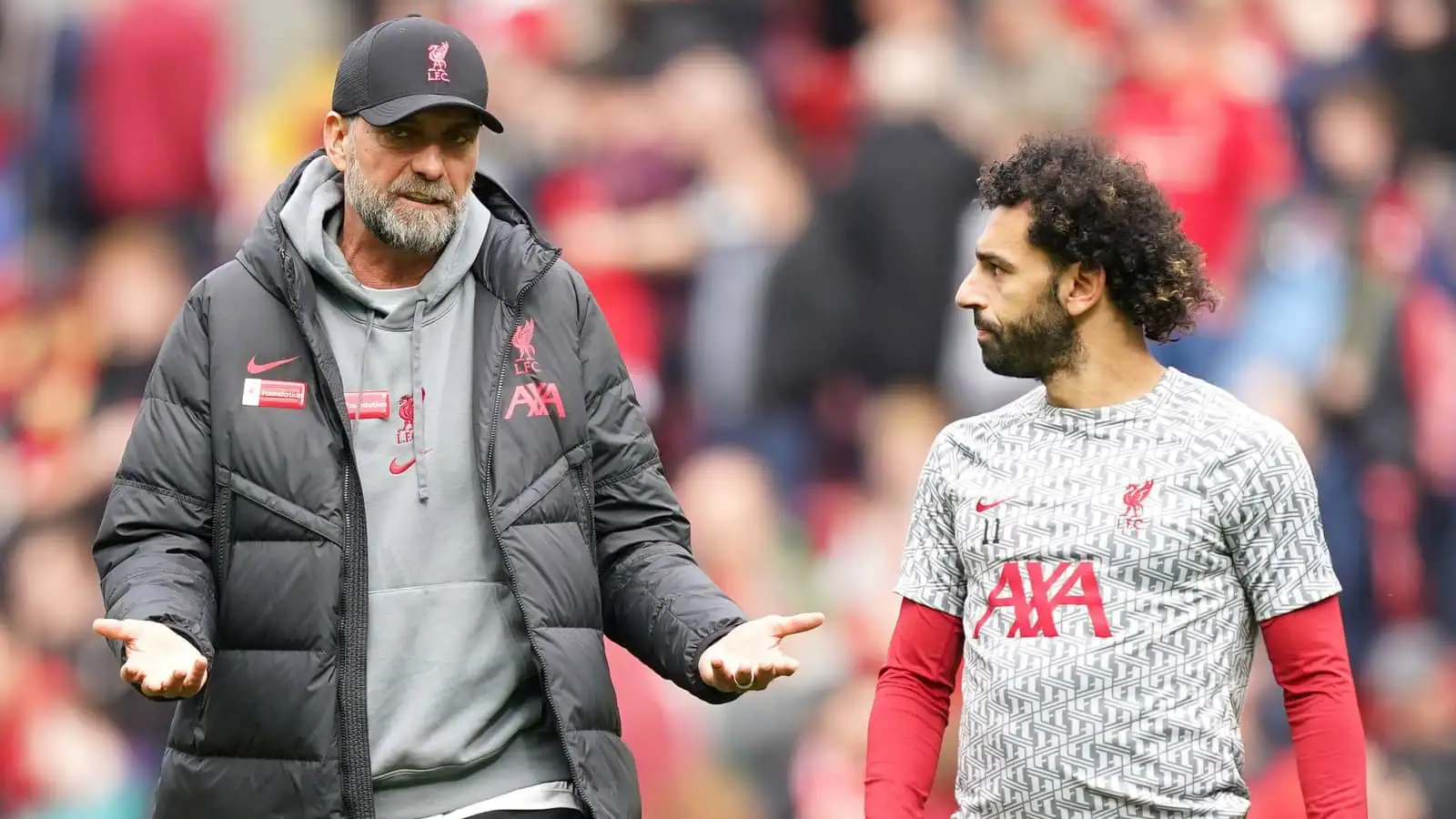 Liverpool manager Jurgen Klopp and winger Mohamed Salah