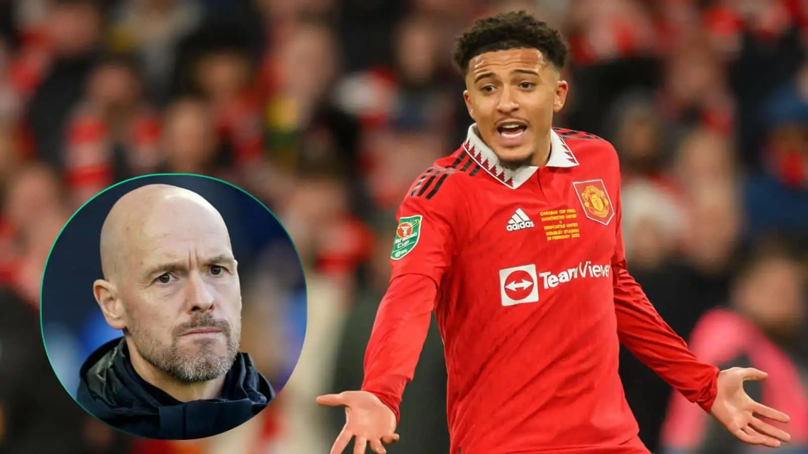 Manchester United boss Erik ten Hag is at loggerheads with Jadon Sancho