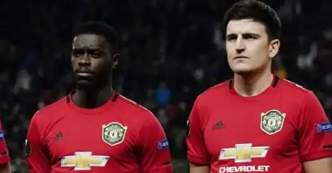 Axel Tuanzebe and Harry Maguire lining up for Manchester United