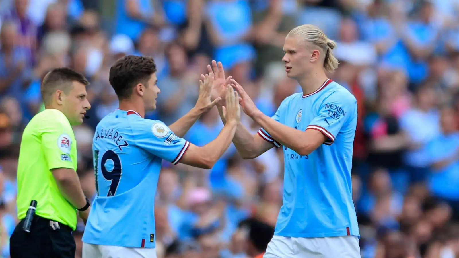 Manchester City duo Julian Alvarez and Erling Haaland