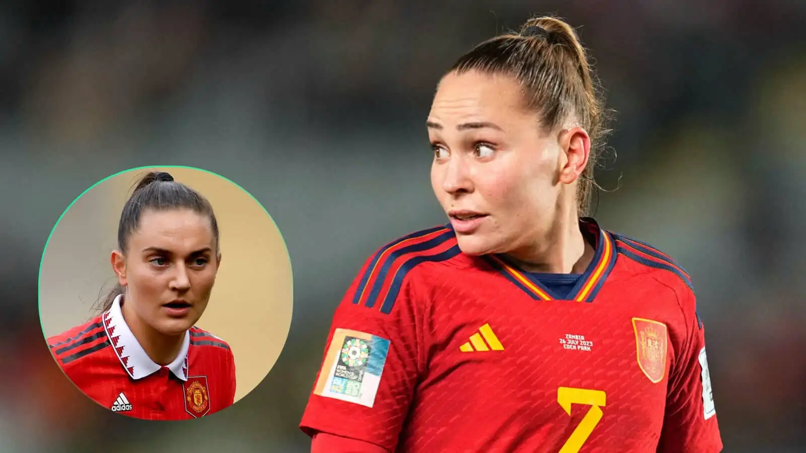 Spain midfielder Irene Guerrero and former Man Utd player Vilde Boe Risa