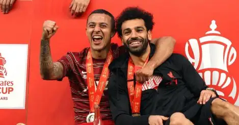 Thiago Alcantara and Mo Salah, Liverpool