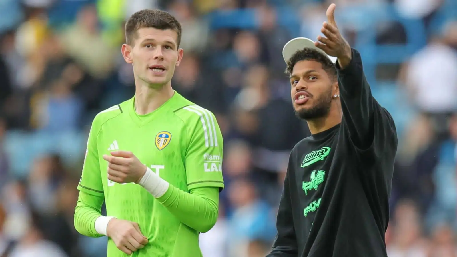 Leeds United players Illan Meslier and Georginio Rutter