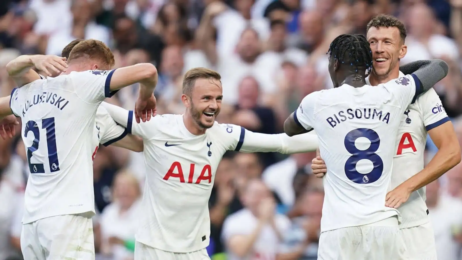 James Maddison, Yves Bissouma, Ivan Perisic Tottenham