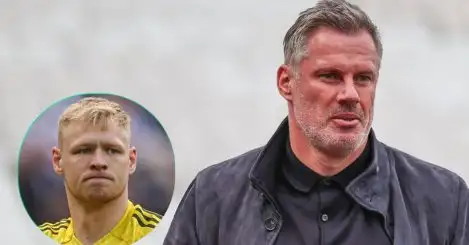 Carragher urges £24m Arsenal man to quit in January; Liverpool legend branded ‘a disgrace’ by player’s dad