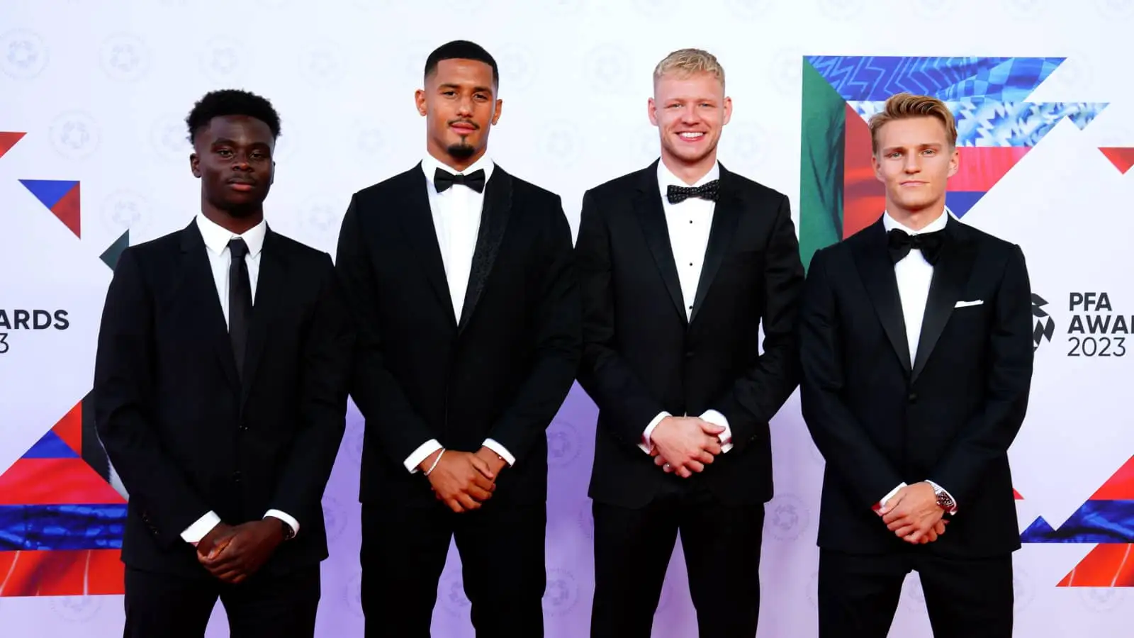 Arsenal stars Bukayo Saka, William Saliba, Aaron Ramsdale and Martin Odegaard