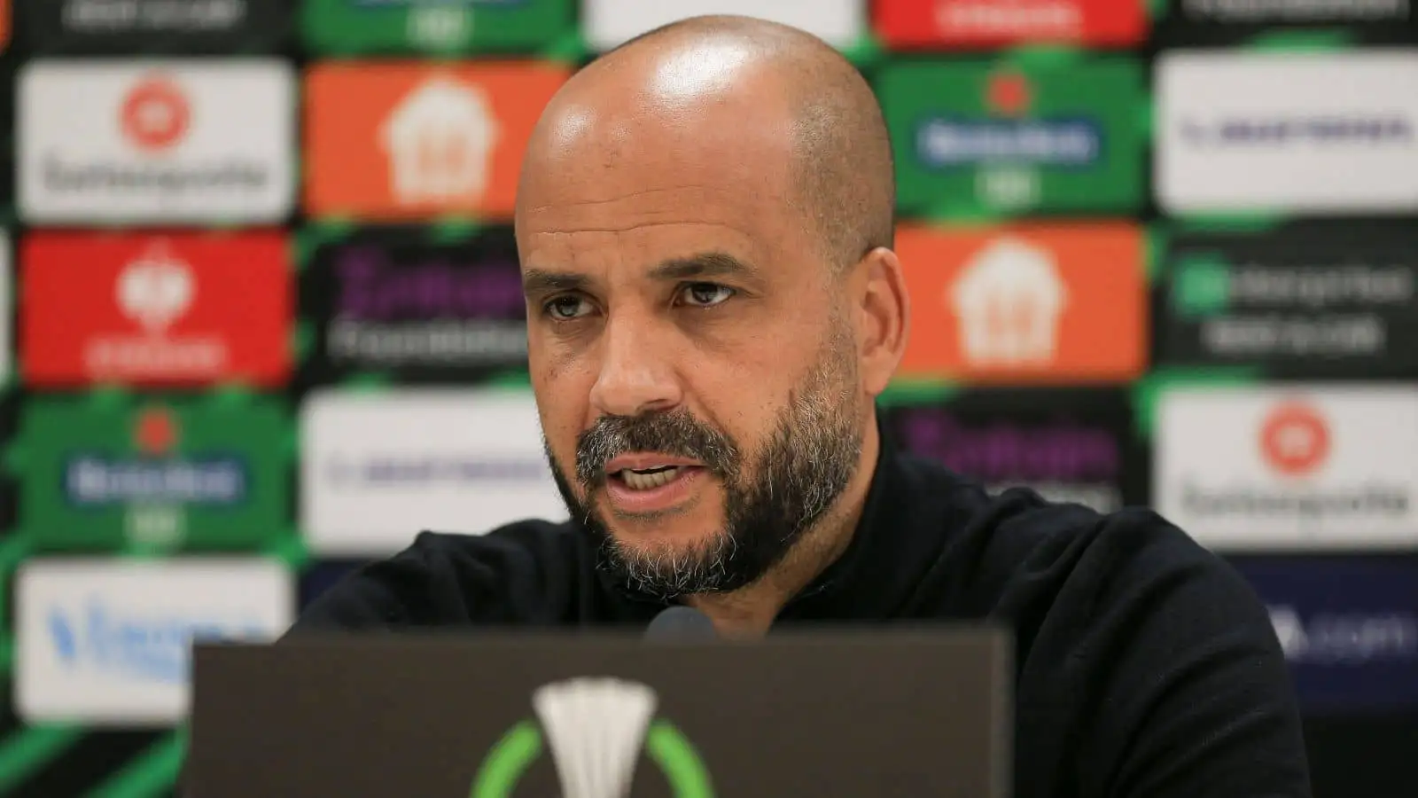 AZ Alkmaar manager Pascal Jansen during a press conference after the UEFA Conference League Semi Final second leg match between AZ Alkmaar and West Ham United at AFAS Stadion