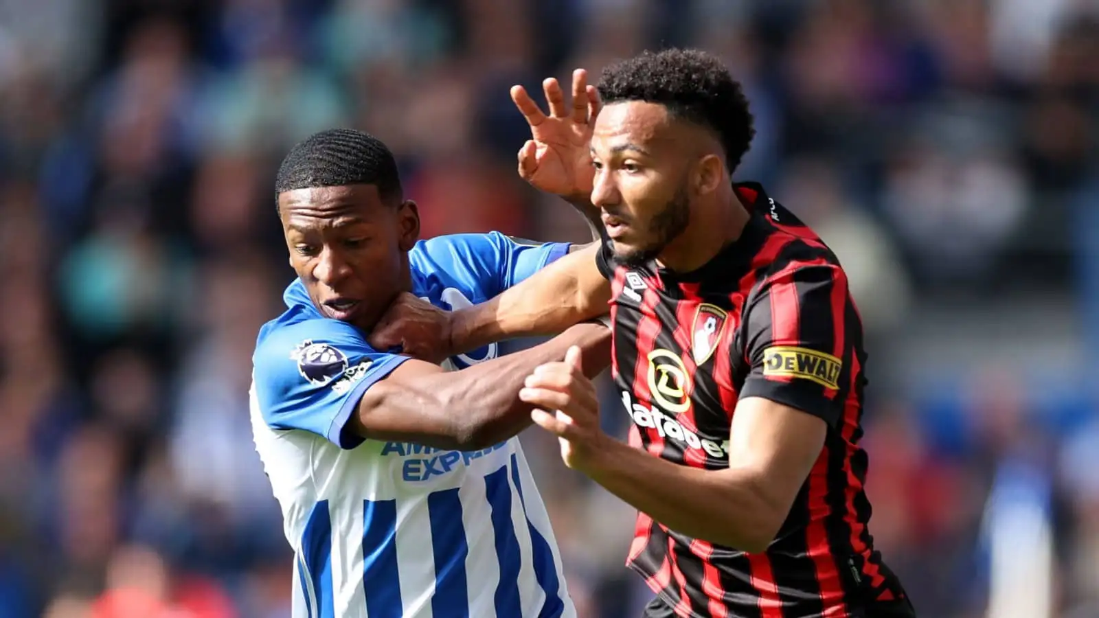 Brighton left-back Pervis Estupinan and Bournemouth defender Lloyd Kelly