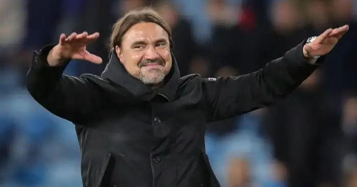Daniel Farke manager of Leeds United celebrates the victory after the Sky Bet Championship match Leeds United vs Queens Park Rangers at Elland Road
