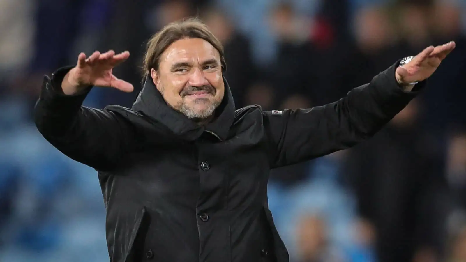Daniel Farke manager of Leeds United celebrates the victory after the Sky Bet Championship match Leeds United vs Queens Park Rangers at Elland Road