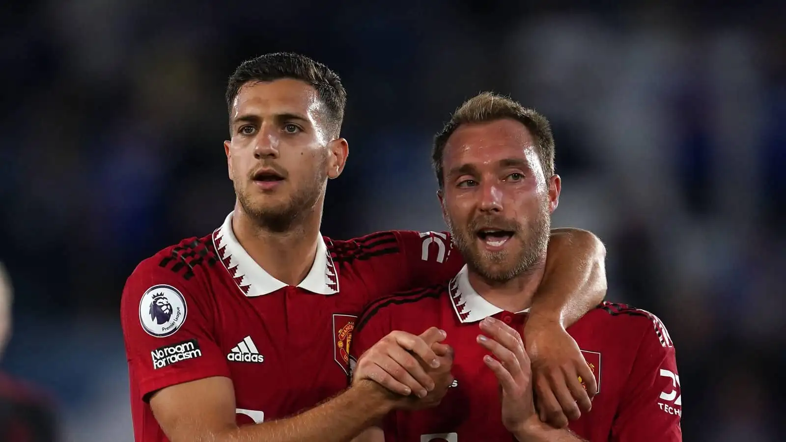 Diogo Dalot and Christian Eriksen, Man Utd