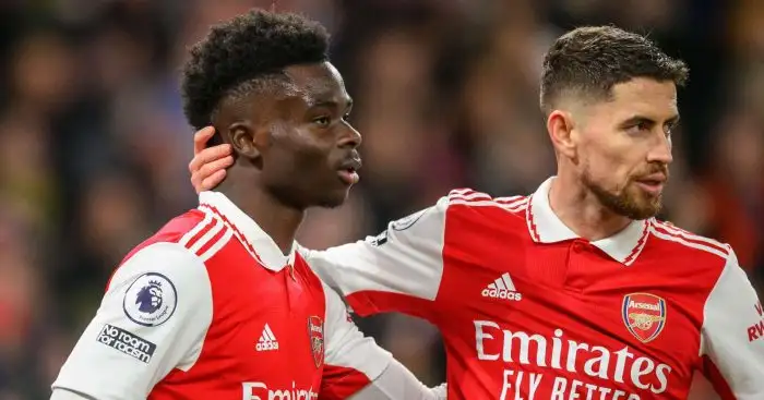 Arsenal duo Bukayo Saka and Jorginho