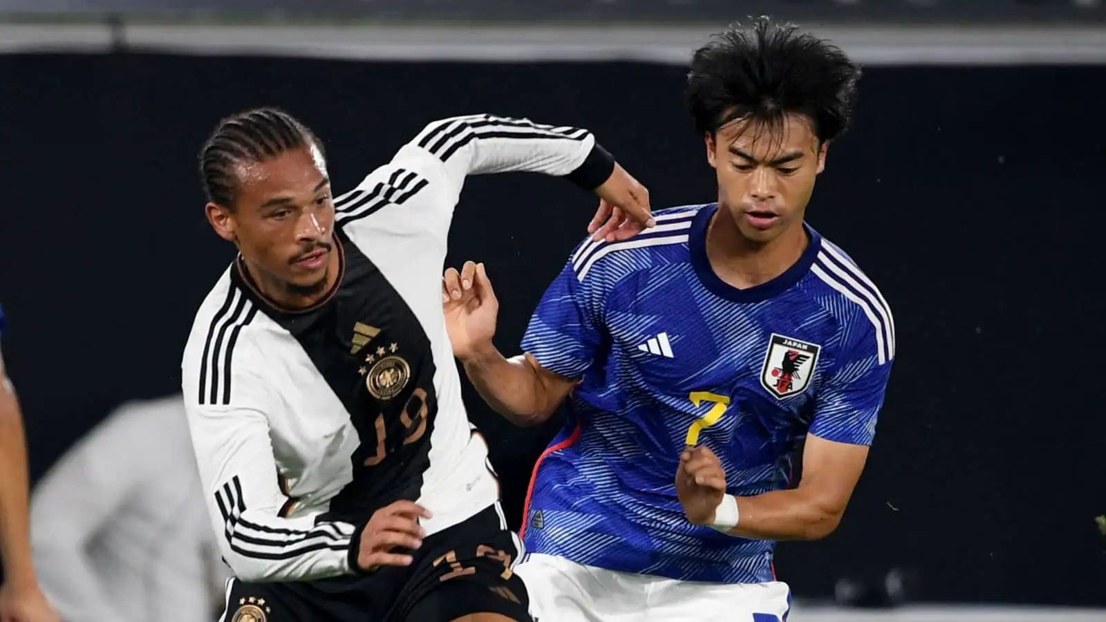 Germany winger Leroy Sane, Japan winger Kauro Mitoma