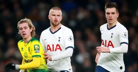 Todd Cantwell, Eric Dier and Giovani Lo Celso, Norwich vs Tottenham