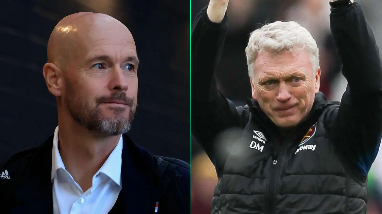 Man Utd manager Erik ten Hag and West Ham manager David Moyes