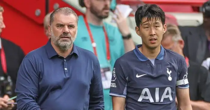 Tottenham manager Ange Postecoglou and captain Son Heung-min