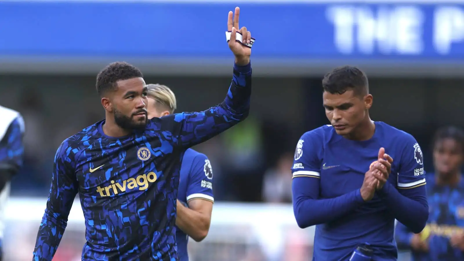 Chelsea defenders Reece James and Thiago Silva