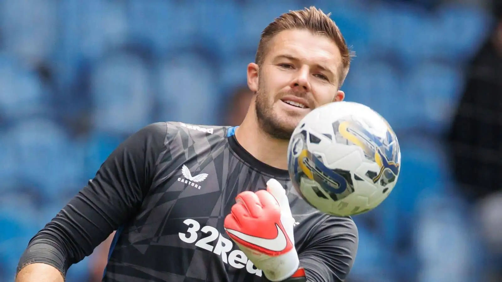 Jack Butland warming up for Rangers