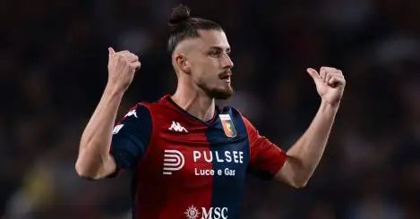 Genoa CFC v AS Roma - Serie A Radu Dragusin of Genoa CFC gestures during  the Serie