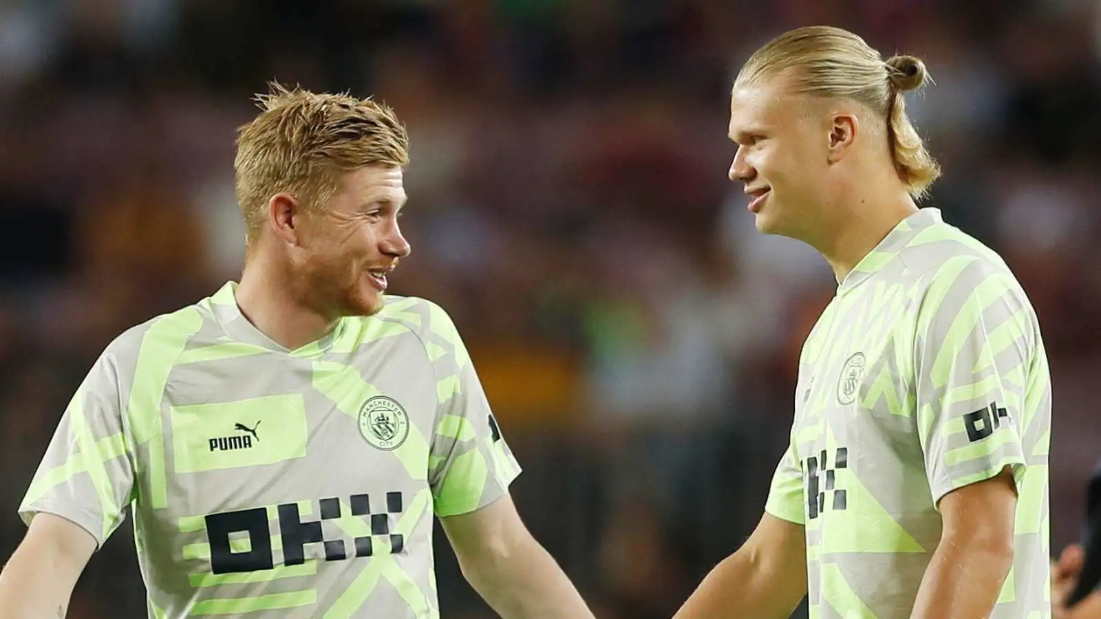 Man City stars Kevin De Bruyne and Erling Haaland