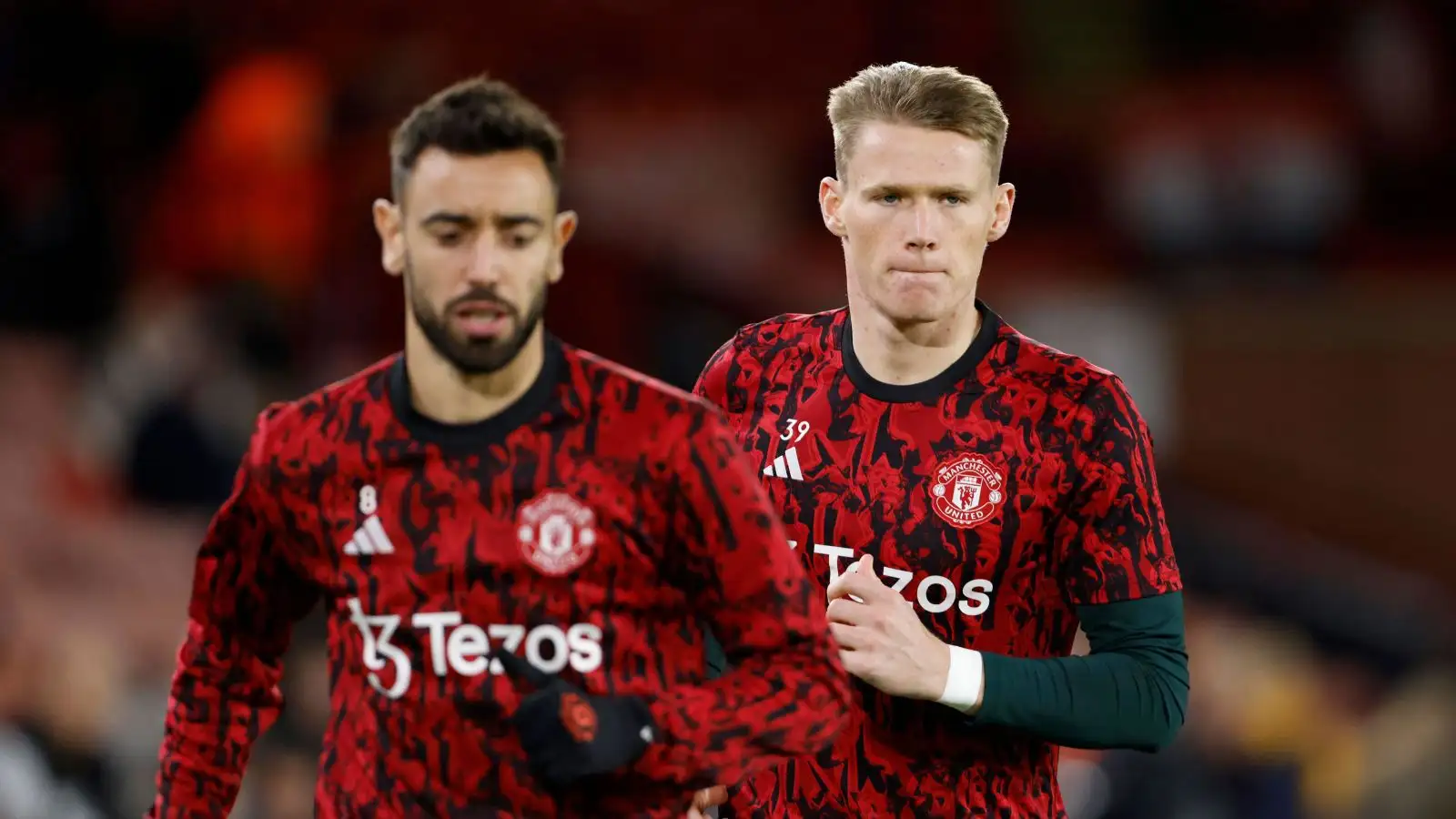 Manchester United midfielders Bruno Fernandes and Scott McTominay