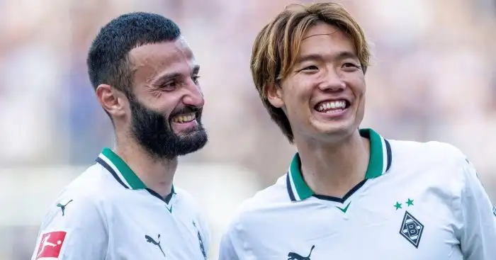 Borussia Monchengladbach players Franck Honorat and Ko Itakura