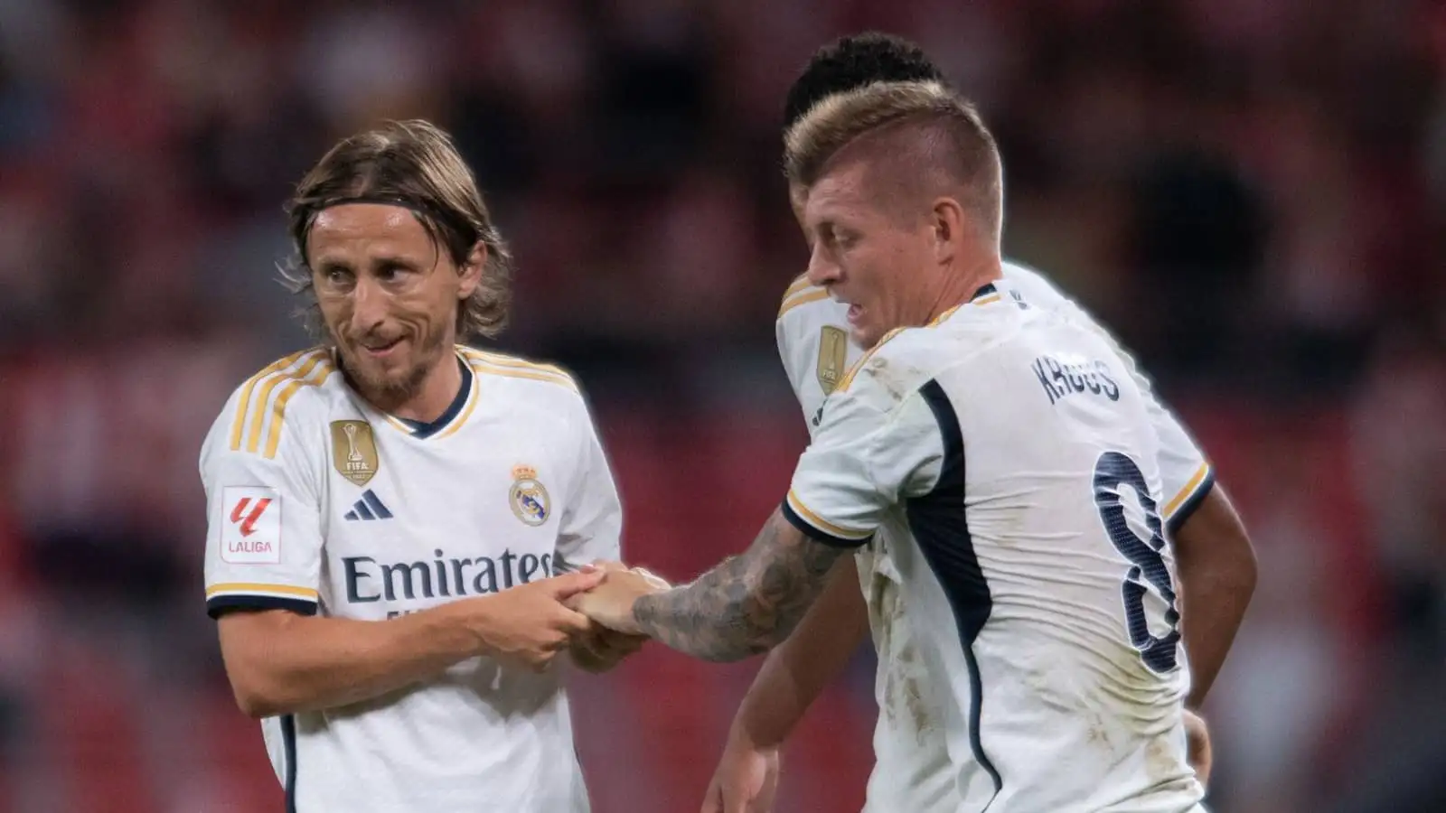 Real Madrid midfielders Luka Modric and Toni Kroos
