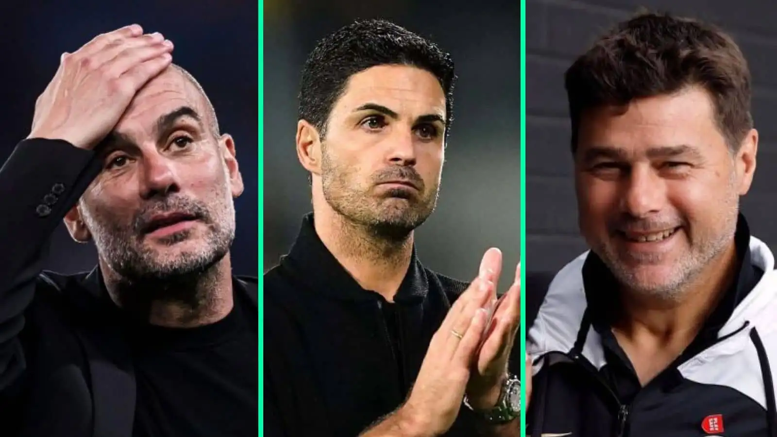 Pep Guardiola, Mikel Arteta and Mauricio Pochettino