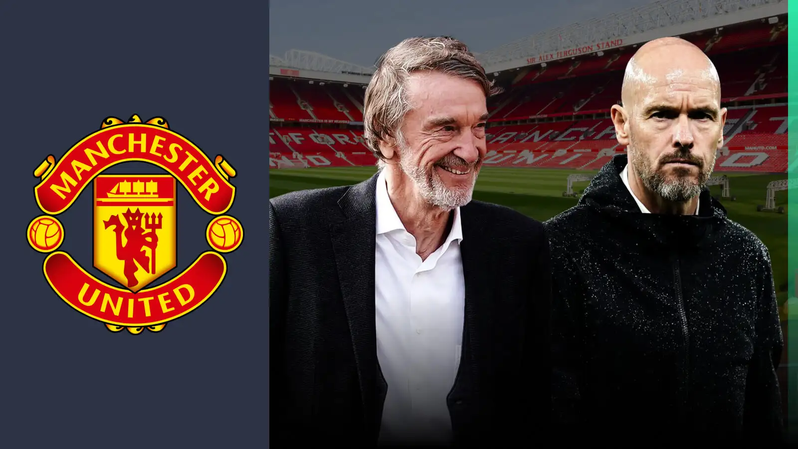 Man Utd badge, Sir Jim Ratcliffe, Erik ten Hag