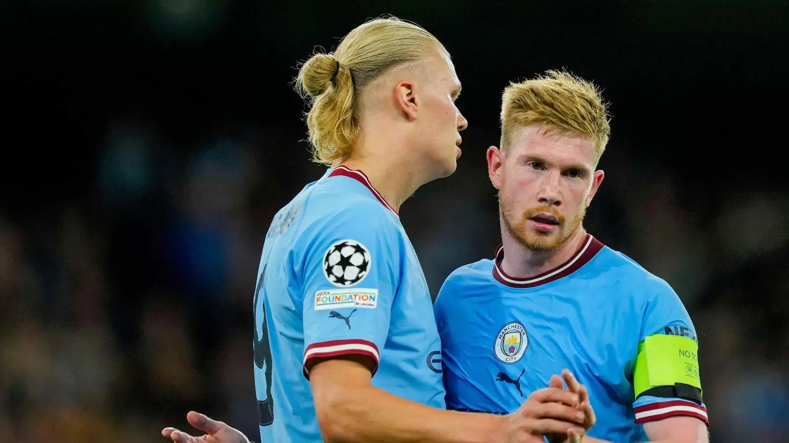 Manchester City duo Erling Haaland and Kevin de Bruyne