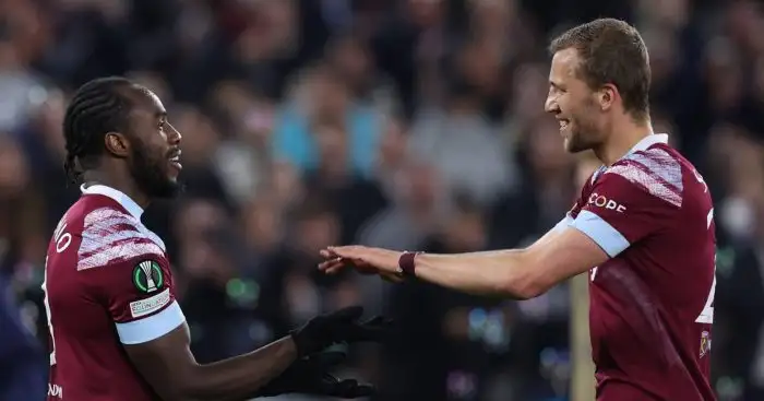 Michail Antonio and Tomas Soucek, West Ham