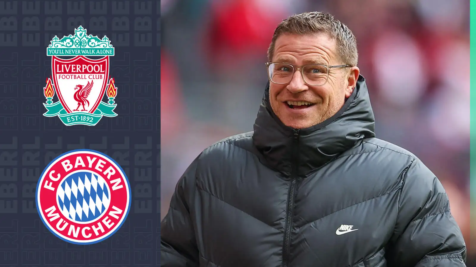 Max Eberl, Liverpool, Bayern Munich badges