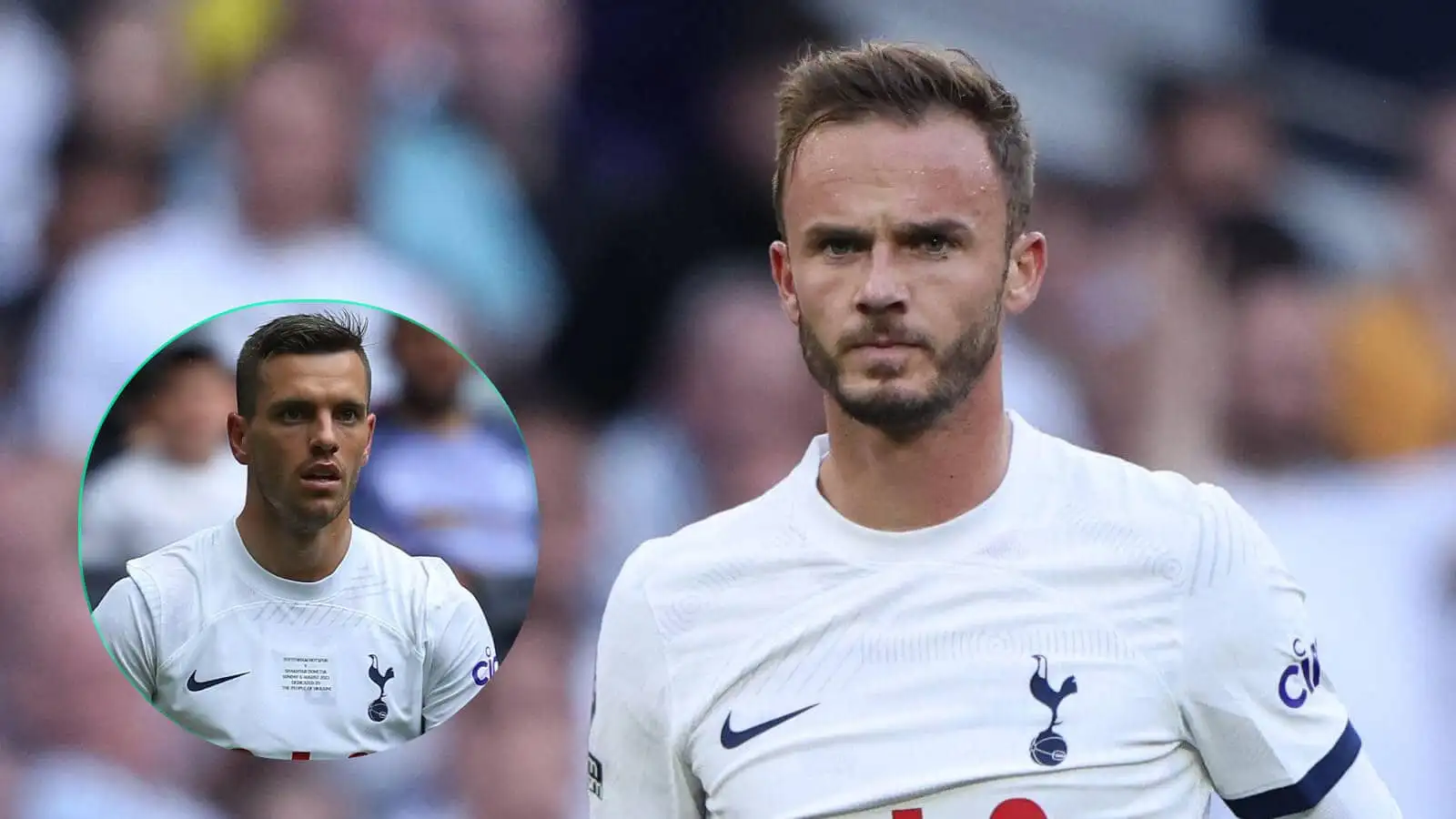 Tottenham midfielders James Maddison and Giovani Lo Celso