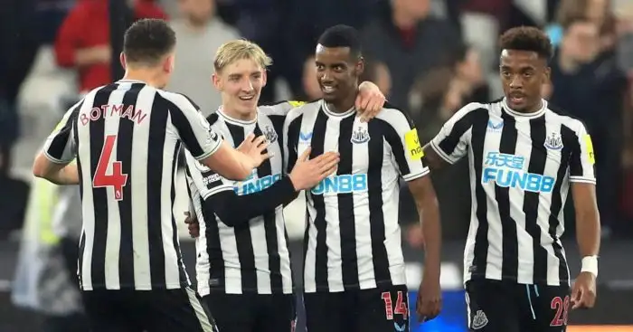 Sven Botman, Anthony Gordon, Alexander Isak and Joe Willock, Newcastle