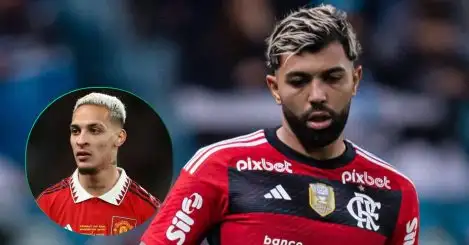 Flamengo striker Gabriel Barbosa and Man Utd winger Antony