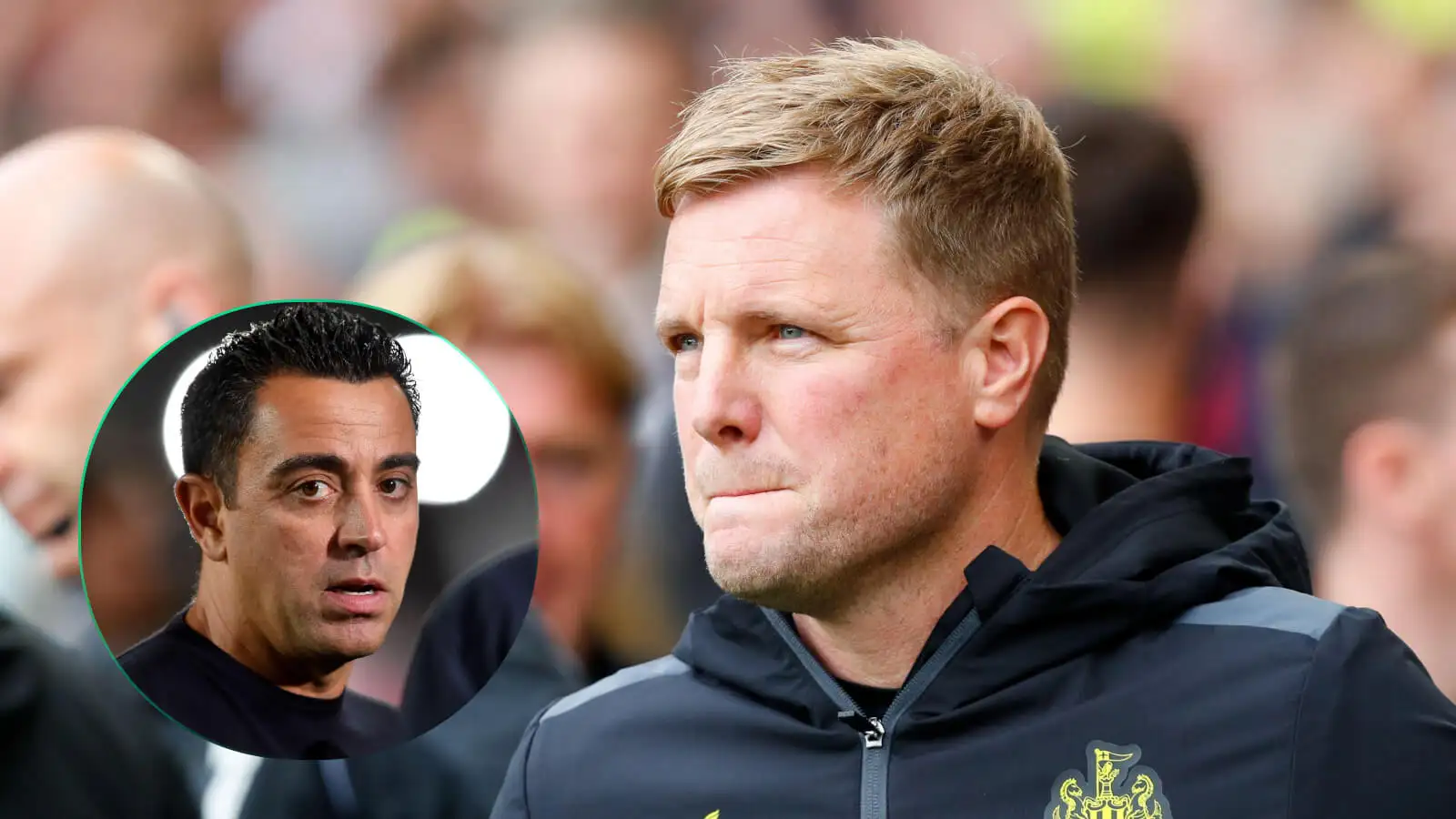 Newcastle manager Eddie Howe and Barcelona manager Xavi