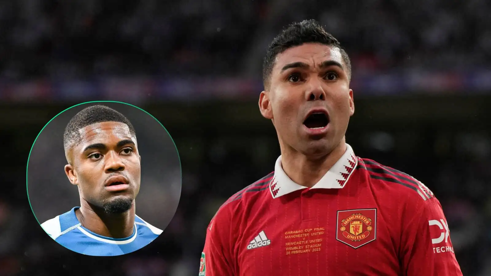 Man Utd midfielder Casemiro and Monaco's Youssouf Fofana