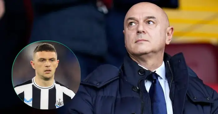 Kieran Trippier of Newcastle and Tottenham chairman Daniel Levy