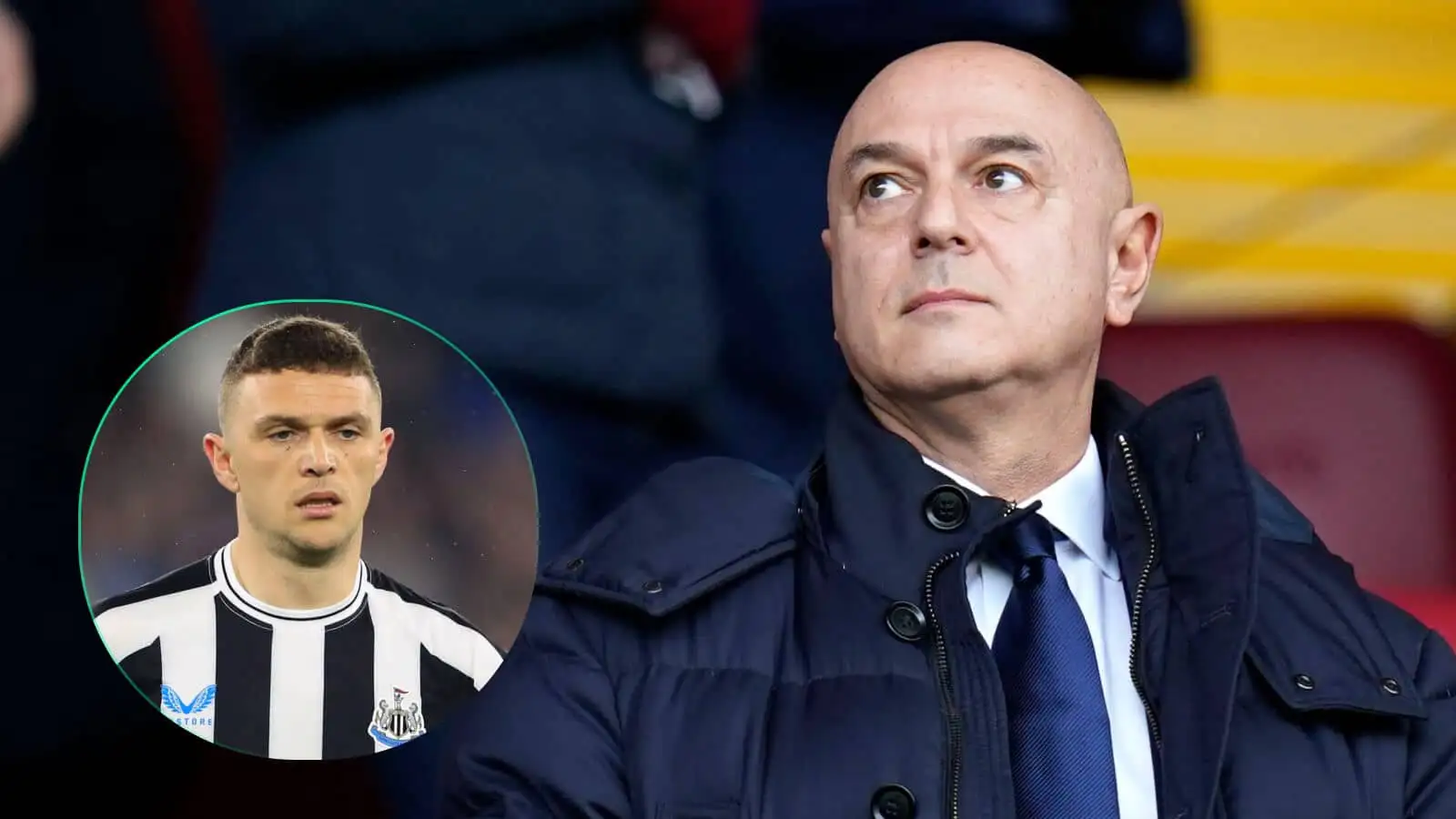 Kieran Trippier of Newcastle and Tottenham chairman Daniel Levy