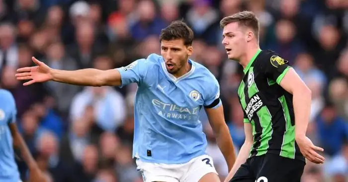 Ruben Dias and Evan Ferguson, Man City vs Brighton