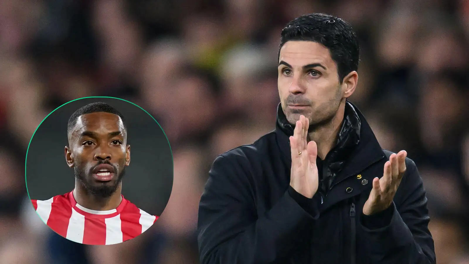 Arsenal manager Mikel Arteta, Brentford striker Ivan Toney