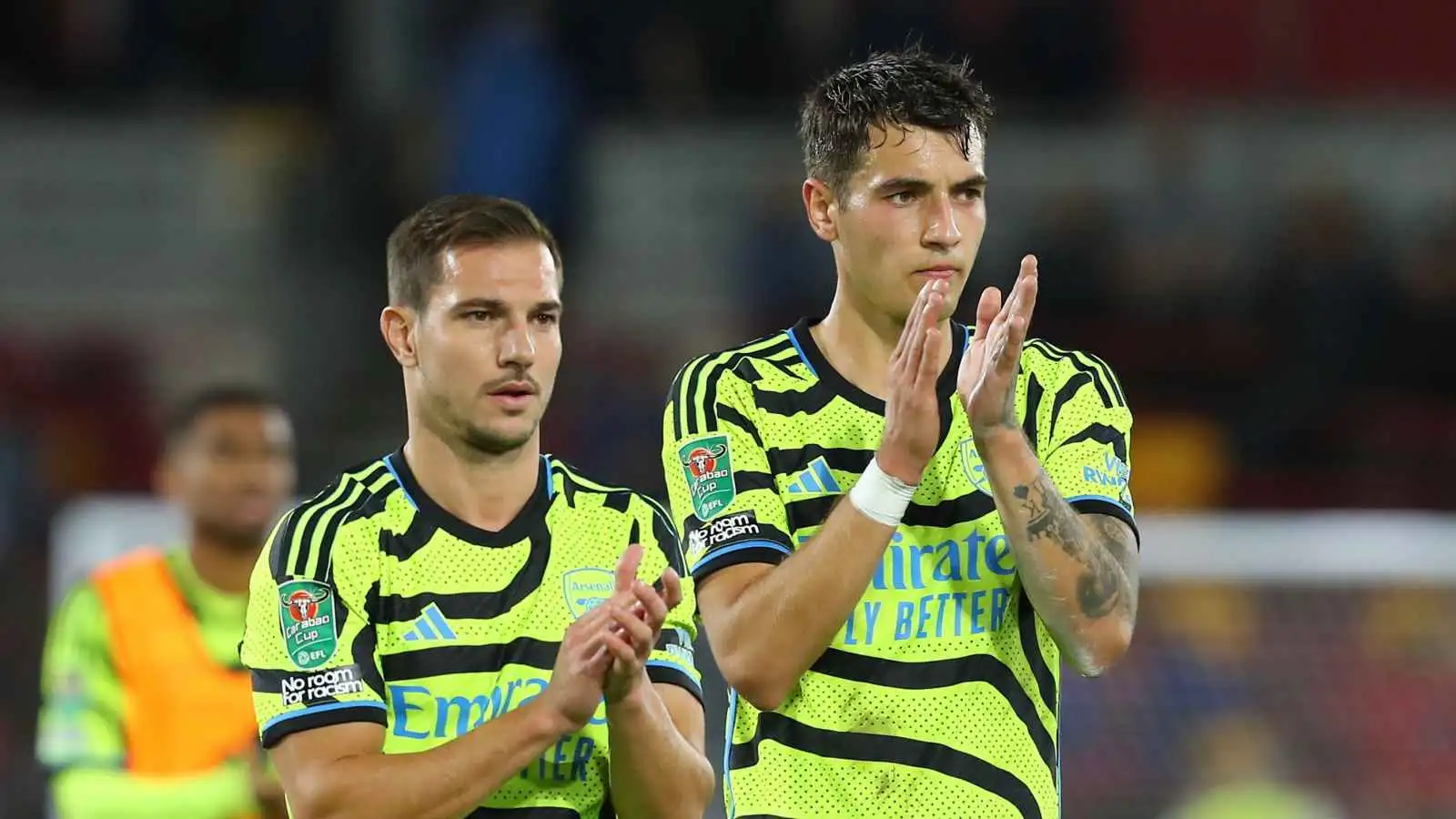 Arsenal defenders Cedric Soares and Jakub Kiwior