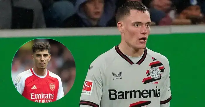 Kai Havertz of Arsenal and Bayer Leverkusen star Florian Wirtz